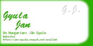 gyula jan business card