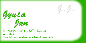 gyula jan business card